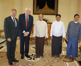 Kok and Bondevik meet with President  U Thein Sein of Myanmar