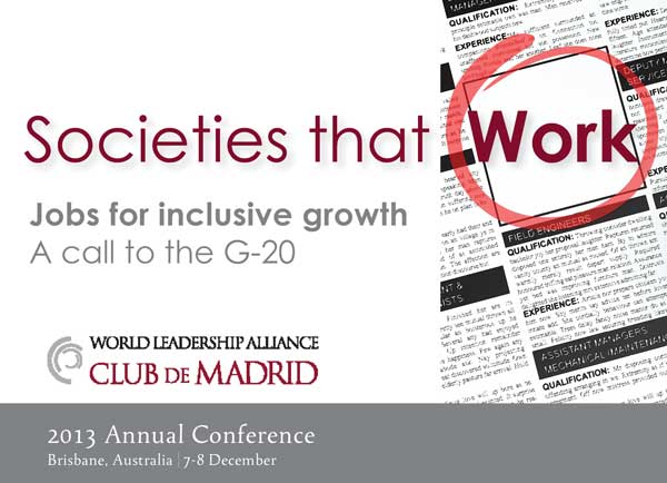 Jobs and Inclusive Growth main themes of Club de Madrid Annual Conference