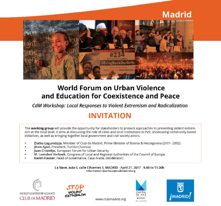 CdM organizes a workshop about violent extremism during the World Forum on Urban Violence