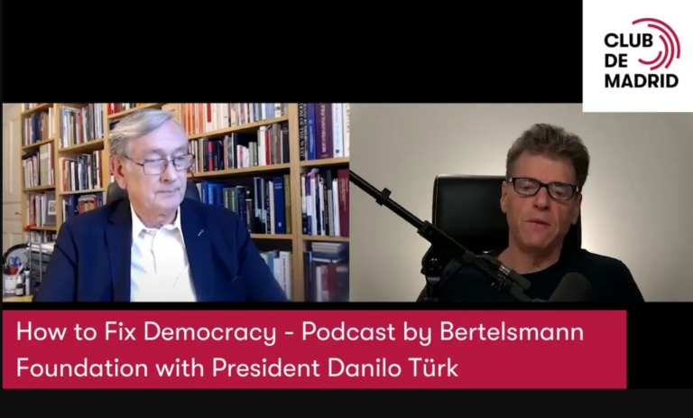 President Türk discusses state of democracy in podcast with Bertelsmann Foundation