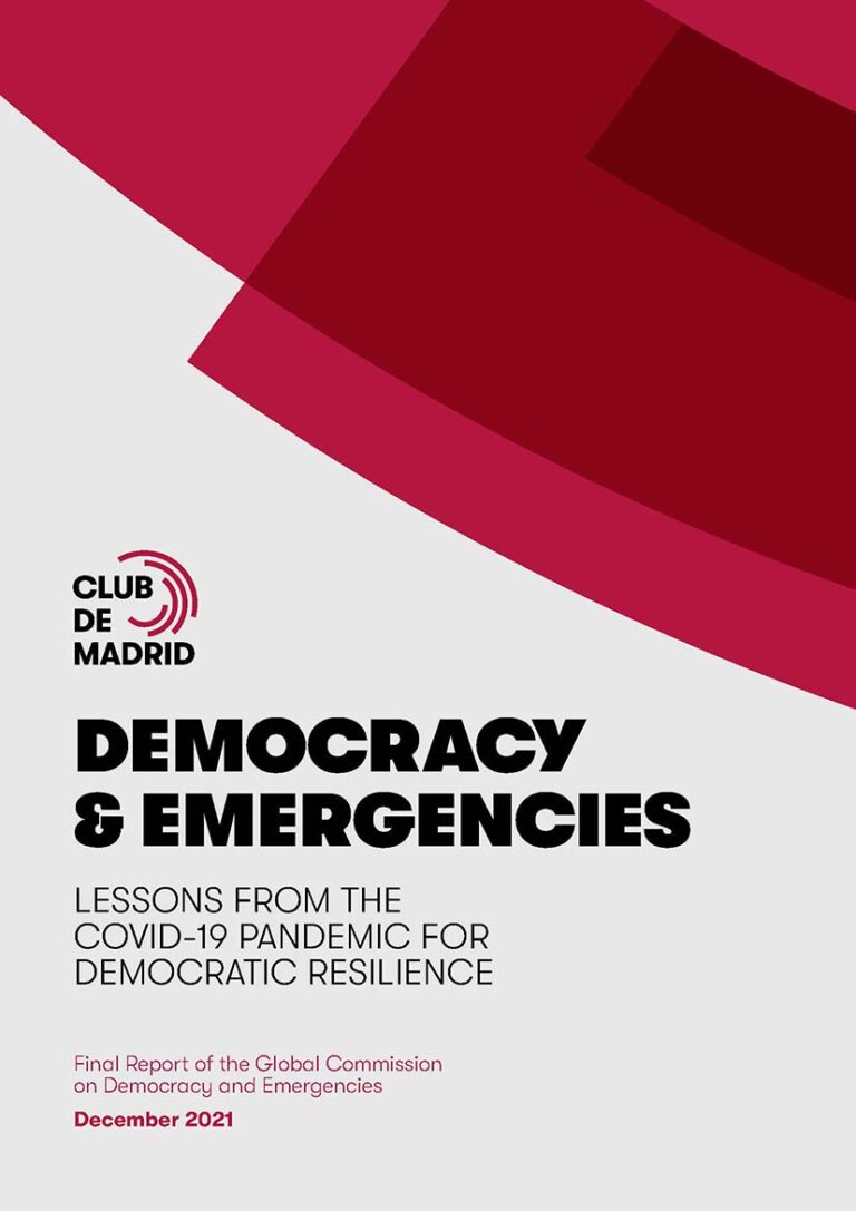 publicación Democracy and Emergencies: Lessons from the COVID-19 pandemic for democratic resilience