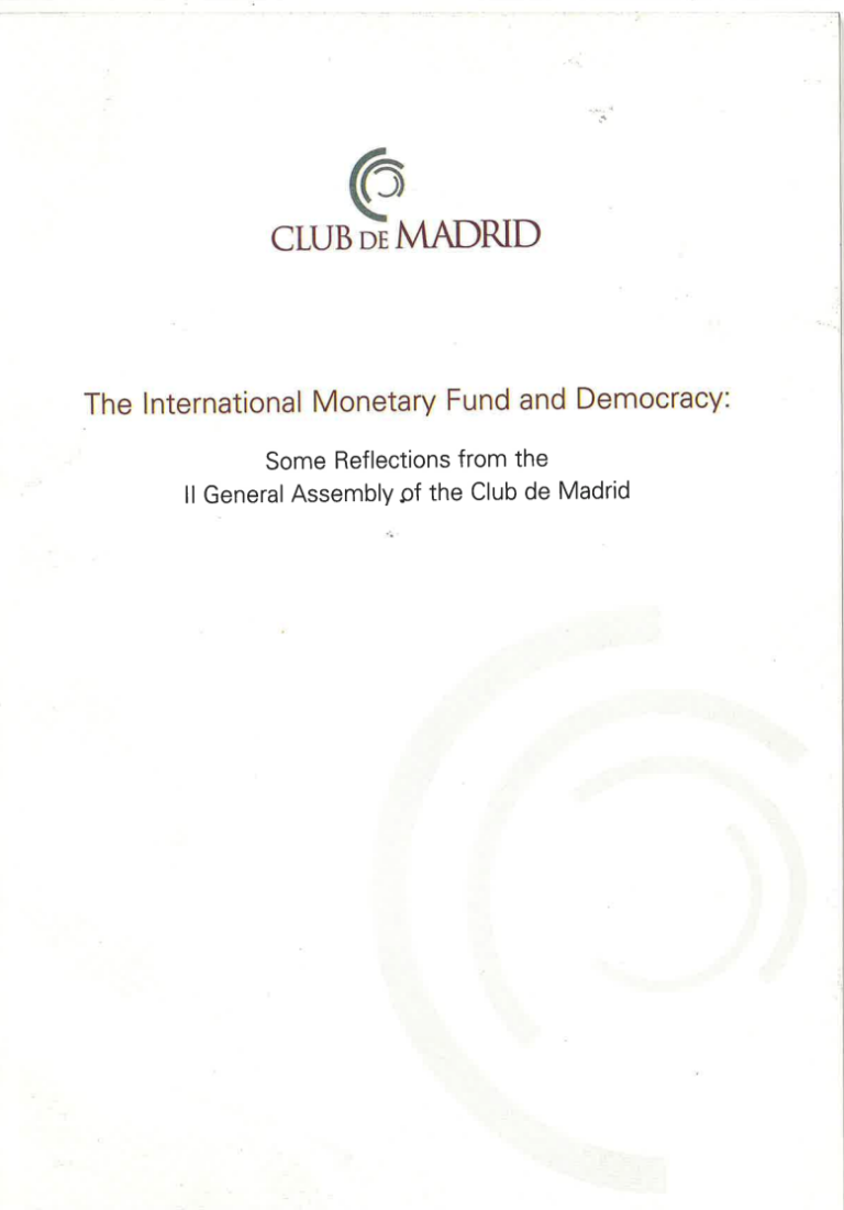 publicación The International Monetary Fund and Democracy