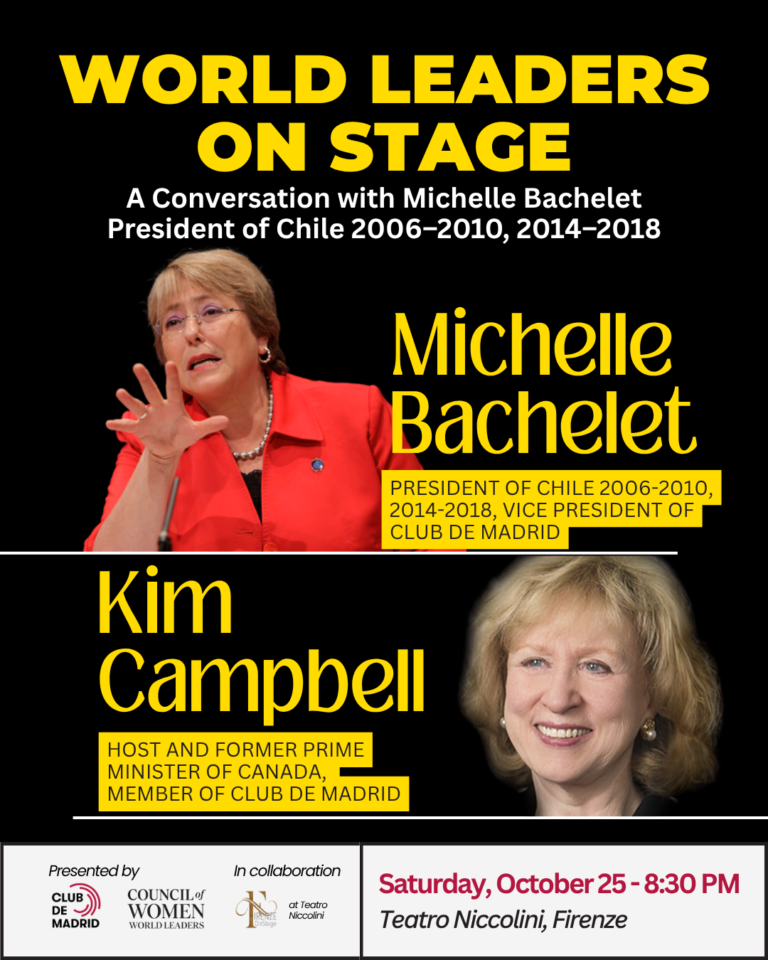 World Leaders on Stage | Michelle Bachelet & Kim Campbell in Firenze