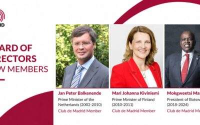 Jan Peter Balkenende, Mari Kiviniemi and Mokgweetsi Masisi Join the Club de Madrid Board of Directors